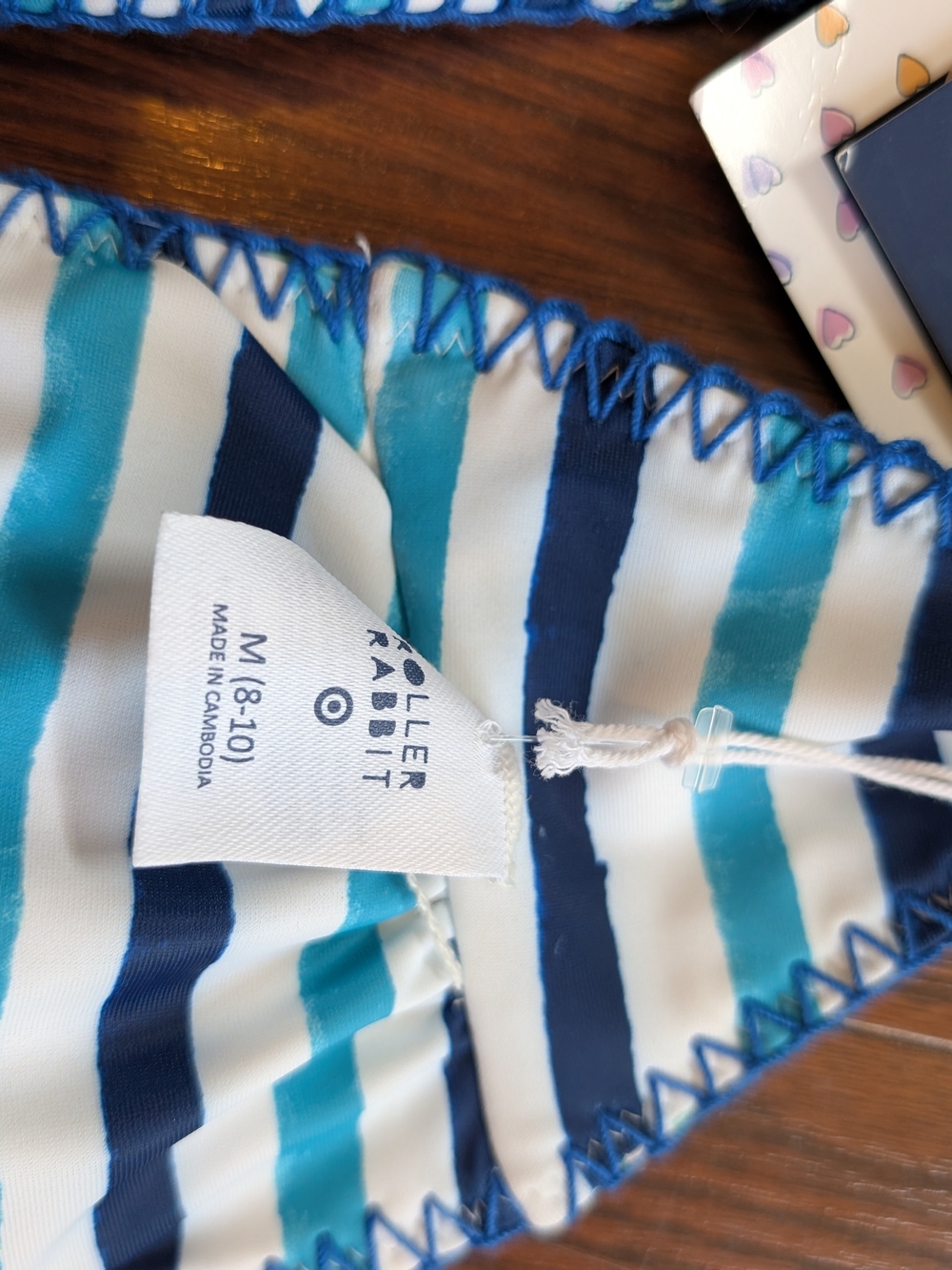 Roller Rabbit Target New Reversible Teal Floral Bikini Top Blue M Summer Beach - Picture 5 of 9